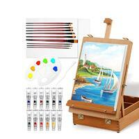 Без бренда «Набор подарочный «Две картинки» 27 предметов: этюдник 35 см из бука, краски акрил 12x12 мл, 2 холста 22x30 на мдф, 10 кистей, мастихин, палитра» в Волжском в интернет-магазине Без бренда «Набор подарочный «Две картинки» 27 предметов: этюдник 35 см из бука, краски акрил 12x12 мл, 2 холста 22x30 на мдф, 10 кистей, мастихин, палитра» в Волжском