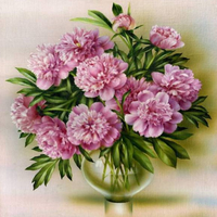 Без бренда «Пионы в круглой прозрачной вазе (20шт)» в Волжском