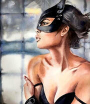 Девушка в маске кошки