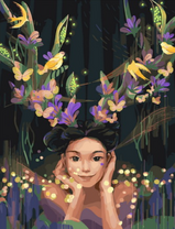 Без бренда «Темноглазая девчонка с цветами и птицами в волосах» в Волжском