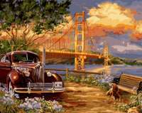 Без бренда «Американский автомобиль на фоне моста через залив» в Волжском
