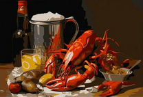 Натюрморт с пивом и раками