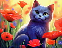 Без бренда «Серый котик и маки» в Волжском