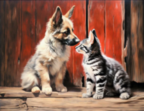 Без бренда «Знакомство котенка и щенка» в Волжском