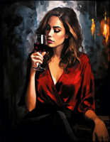 Без бренда «Девушка в красном платье с бокалом вина» в Волжском в интернет-магазине  Без бренда «Девушка в красном платье с бокалом вина» в Волжском