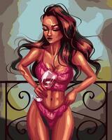 Без бренда «Девушка в нижнем белье с бокалом вина» в Волжском в интернет-магазине  Без бренда «Девушка в нижнем белье с бокалом вина» в Волжском